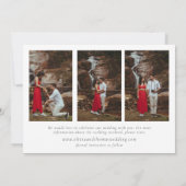 花のある山 ポピー ウェディング 3 枚の写真 保存日 招待状 (裏面)