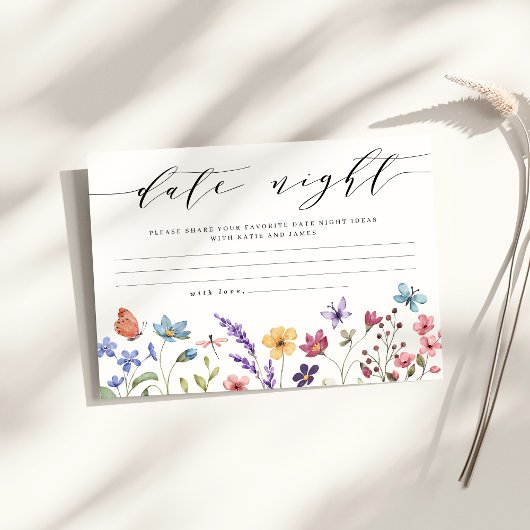 花のある春の夏のデート夜のアイデア エンクロージャーカード