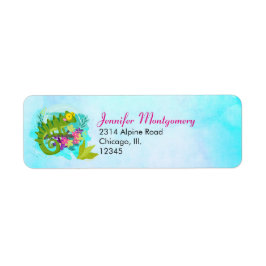 花のある熱帯トカゲ ラベル