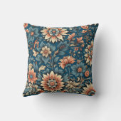 花のある秋のピンク＆ブルーの花 クッション (裏面)