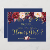 花のある秋のフラワーガールカードになりますか 招待状 (正面/裏面)