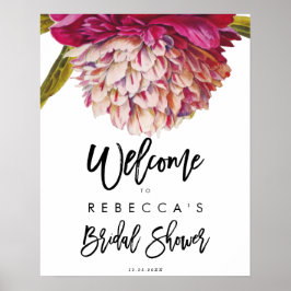 花のある農村風のウェディングシャワー歓迎看板 ポスター