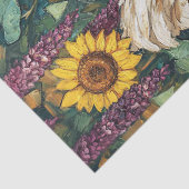 花のある鶏の油彩画 薄葉紙 (詳細)