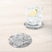 花のうさぎ ラウンドペーパーコースター (インサイチュ)