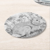 花のうさぎ ラウンドペーパーコースター (アングル)