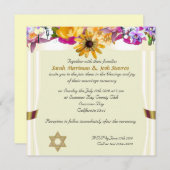 花のおおいのユダヤ人結婚式 招待状 (正面/裏面)