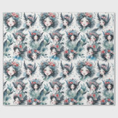 花のお洒落冠を持つ妖精 ラッピングペーパー (フラット)