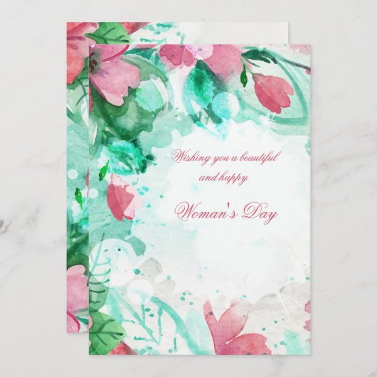 花のお祝い 招待状 (正面/裏面)