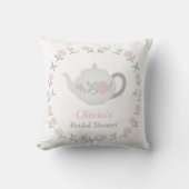 花のお茶会のブライダルシャワーのパーティーのセンターピース クッション (正面)