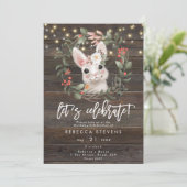 花のかわいいウサギのバニーは誕生日を祝おう 招待状 (スタンド正面)