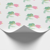 花のかわいいカメレオン ラッピングペーパー (角)