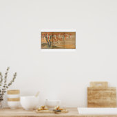 「花のさくらんぼと秋の紅葉と詩スリップまたは滑ること」 ポスター (キッチン)