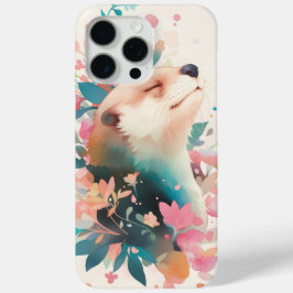 花のささやきをするカワウソ iPhone 15 PRO MAXケース