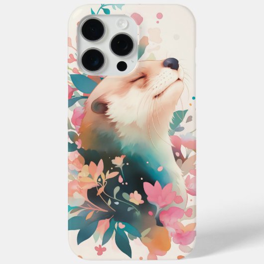 花のささやきをするカワウソ Case-Mate iPhoneケース (裏面)