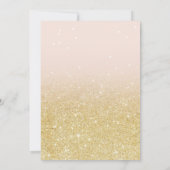 花のじょうろの金ゴールドのベビーはシャワーを振りかけます 招待状 (裏面)