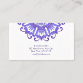 花のすみれ色の曼荼羅。 テキスト 名刺 (裏面)