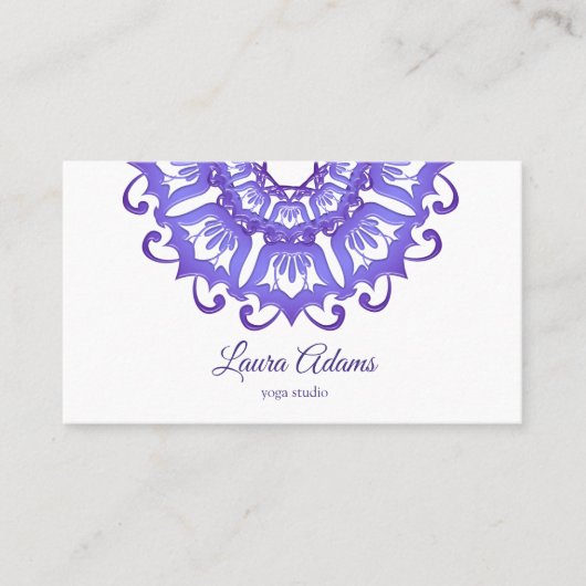 花のすみれ色の曼荼羅。 テキスト 名刺 (正面)