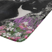 花のそばかすIIのタキシードの子猫猫 カッティングボード (角)