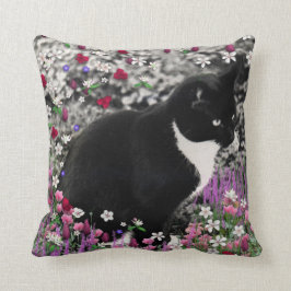 花のそばかすII -タキシードの子猫猫 クッション