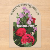 花のためにあなた – お祝いカード アクリル招待状 (正面)