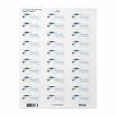 花のついたダスティーブルーのグリーン 送り先住所 ラベル (フルシート)