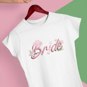 花のついたピンクのカウボーイ帽の花嫁 Tシャツ