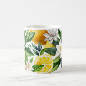 花のついたレモン コーヒーマグカップ (中央)