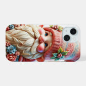 花のついた小人 iPhone 15ケース (裏面横)