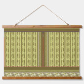 花のついた花瓶の十字縫い模様 吊り下げ型タペストリー (正面)