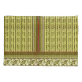 花のついた花瓶の十字縫い模様 枕カバー (裏面)