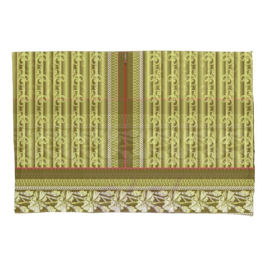 花のついた花瓶の十字縫い模様 枕カバー (正面)