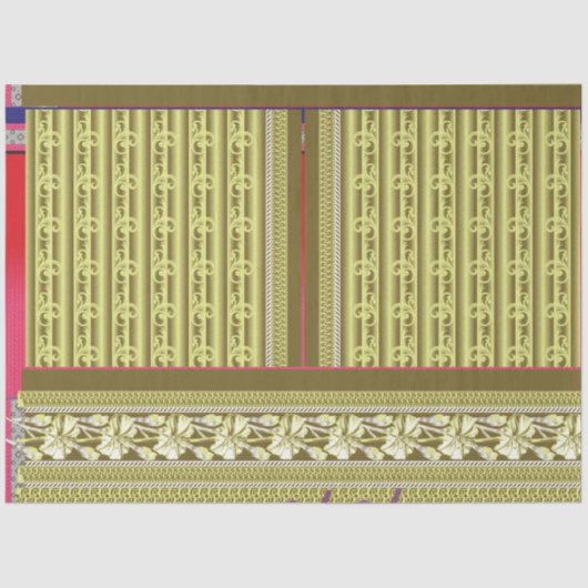 花のついた花瓶の十字縫い模様 薄葉紙 (正面)