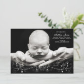 花のつる植物の写真の誕生の発表 案内状 (スタンド正面)