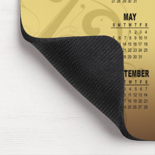 花のつる植物2013のカレンダーのマウスパッドの金ゴールド マウスパッド (コーナー)