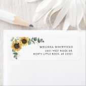 花のひまわりグリーン返信住所ラベル ラベル (インサイチュ)