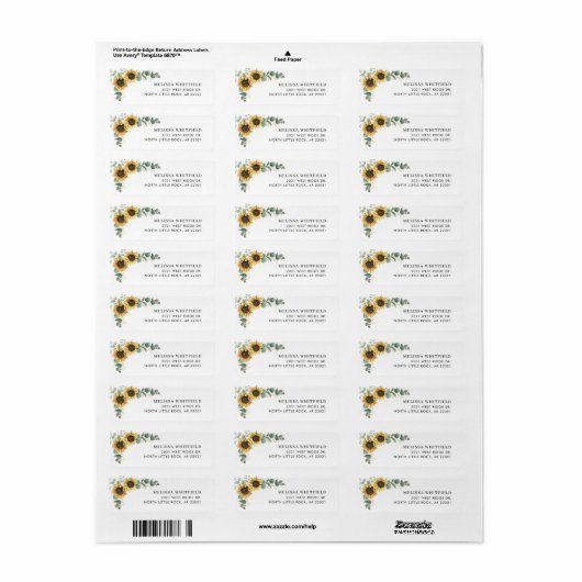 花のひまわりグリーン返送先住所ラベル ラベル (フルシート)