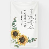 花のひまわりユーカリの花嫁のシャワー 横断幕 (縦)