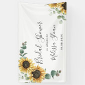 花のひまわりユーカリグリーンウェディングシャワー 横断幕 (縦)