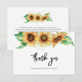 花のひまわり ブライダルシャワー サンキューカード (正面/裏面)