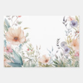 花のふちのワイルドフラワー ラッピングペーパーシート (正面)