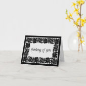 花のふちの黒と白のカード　思いやり カード (黄色い花)