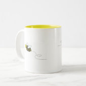 花のぶんぶん言う音 ツートーンマグカップ (正面左)