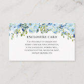 花のほこりブルー植物学的なウェディングシャワーブランシュ エンクロージャーカード (正面)