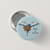 花のまわりのドラゴンのかいま見 缶バッジ (正面&裏面)