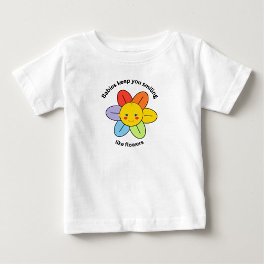 花のようなスマイル ベビーTシャツ (正面)