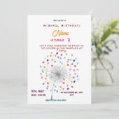 花のようなデンドリオン 幻想的な春の誕生日 招待状 (スタンド正面)