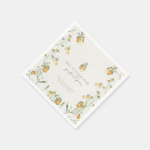 花のようなパーフェクトな梨のブライダルシャワー スタンダードカクテルナプキン (角)