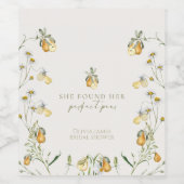 花のようなパーフェクトな梨のブライダルシャワー ワインラベル (シングルラベル)