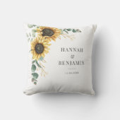 花のような太陽の花ユーカリの結婚カップル クッション (正面)