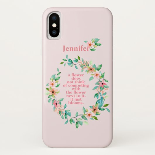 花のような存在に Flower Quoteトロピカルフラワー リース Case-Mate iPhoneケース (裏面)